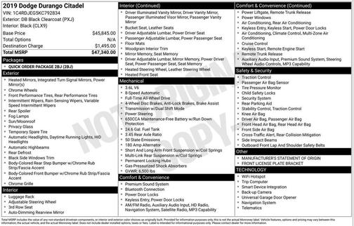 2019 Dodge Durango Citadel