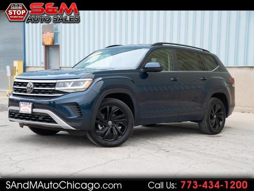 Tourmaline Blue Metallic 2022 Volkswagen Atlas 3.6L SE w/Technology
