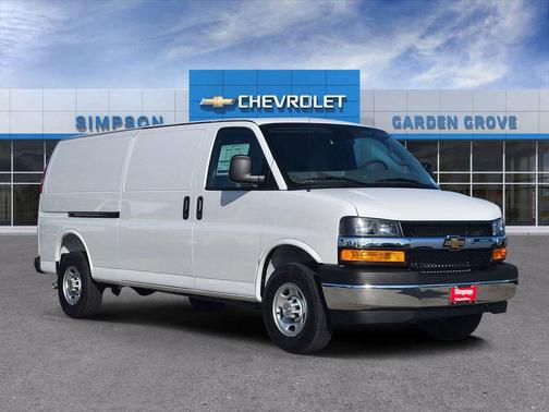 Summit White 2026 Chevrolet Express 3500 3500 Extended Wheelbase, WT, RWD