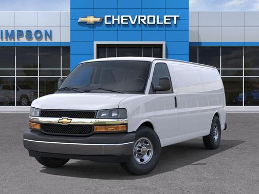 Summit White 2026 Chevrolet Express 3500 3500 Extended Wheelbase, WT, RWD