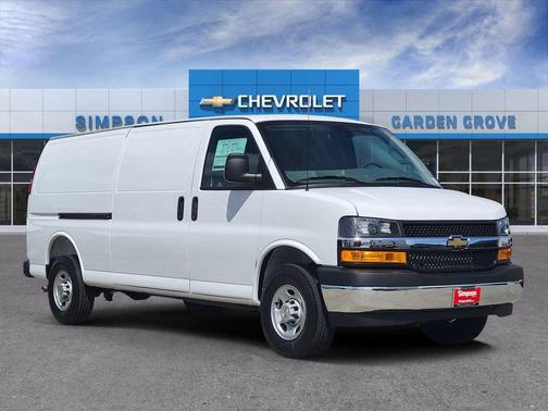 Summit White 2026 Chevrolet Express 3500 3500 Extended Wheelbase, WT, RWD