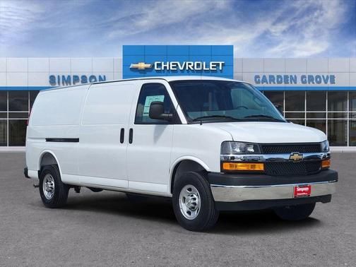 Summit White 2026 Chevrolet Express 3500 3500 Extended Wheelbase, WT, RWD