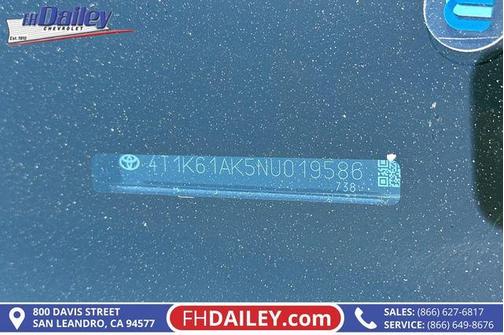 Blueprint 2022 Toyota Camry XSE