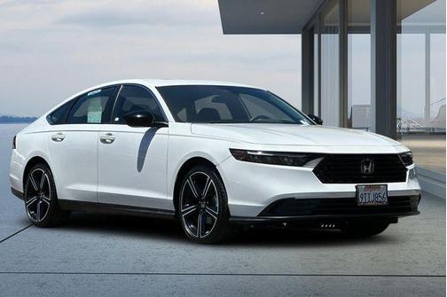 White 2023 Honda Accord Hybrid Sport