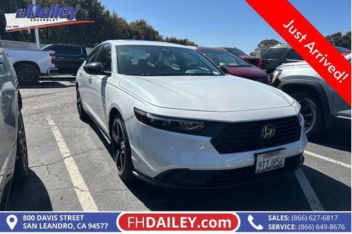 White 2023 Honda Accord Hybrid Sport