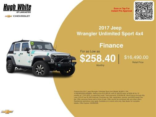 2017 Jeep Wrangler Unlimited Sport