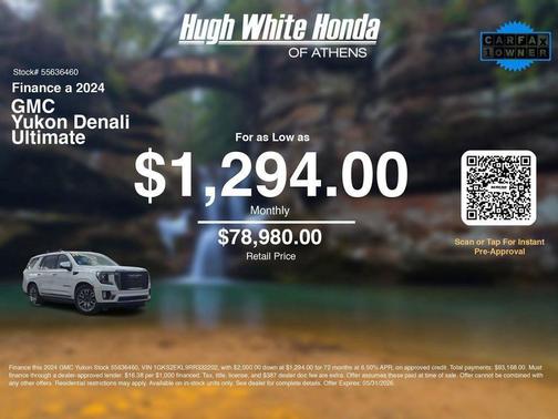 White Frost Tri-Coat 2024 GMC Yukon Denali Ultimate