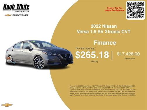 2022 Nissan Versa 1.6 SV