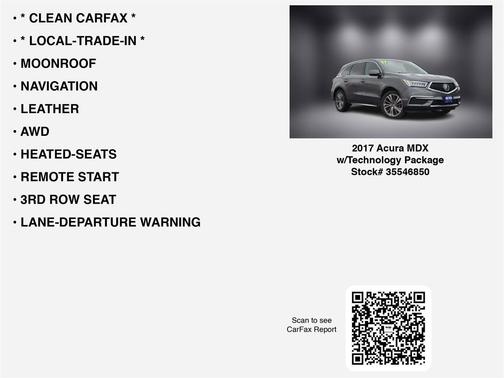 2017 Acura MDX 3.5L w/Technology Package