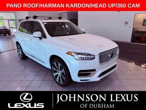 Crystal White Metallic 2024 Volvo XC90 Recharge Plug-In Hybrid T8 Ultimate 6-Seater