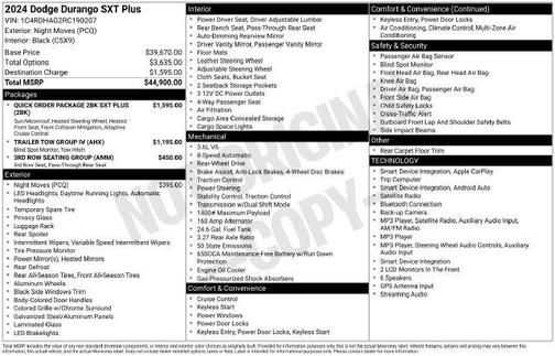 Night Moves 2024 Dodge Durango SXT Plus