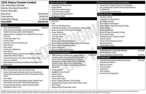 River Rock Pearl 2026 Subaru Forester Limited