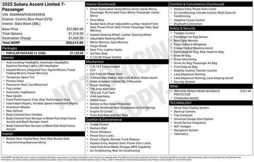 2025 Subaru Ascent Limited 7-Passenger