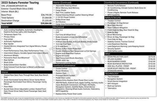 Crystal Black Silica 2023 Subaru Forester Touring