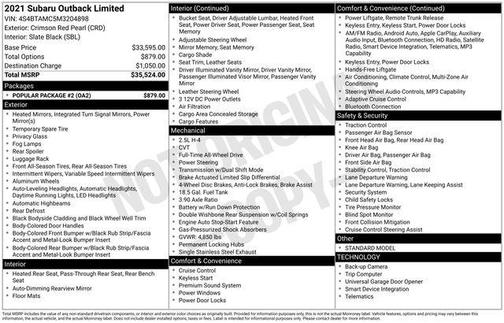 2021 Subaru Outback Limited