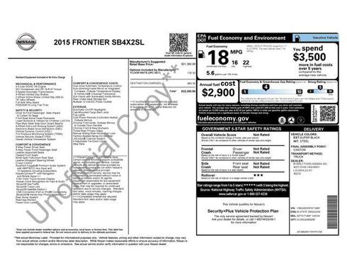 Super Black 2015 Nissan Frontier SL