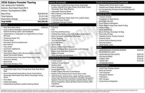 River Rock Pearl 2026 Subaru Forester Touring