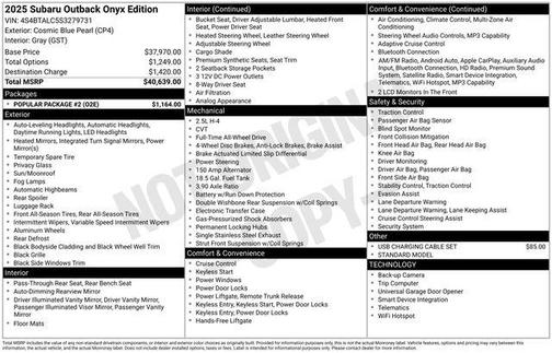 2025 Subaru Outback Onyx Edition