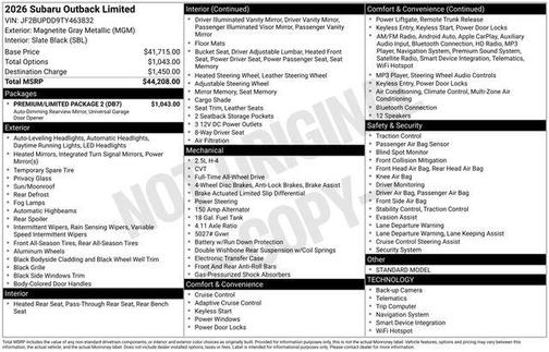 2026 Subaru Outback Limited
