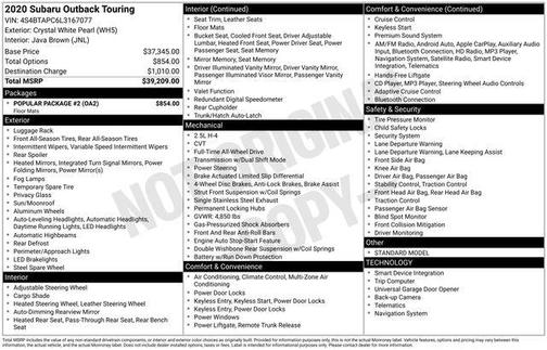 2020 Subaru Outback Touring