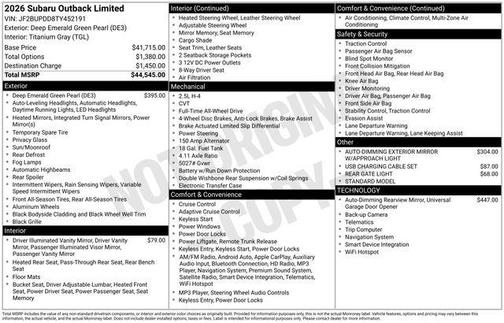 2026 Subaru Outback Limited