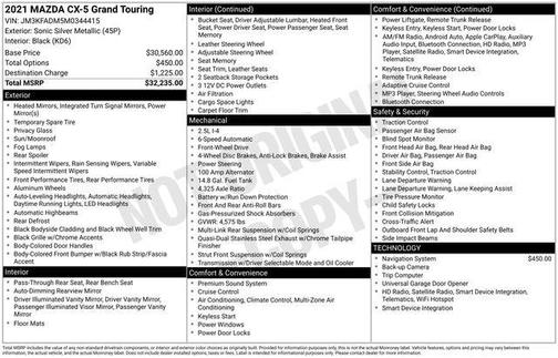 Sonic Silver Metallic 2021 Mazda CX-5 Grand Touring