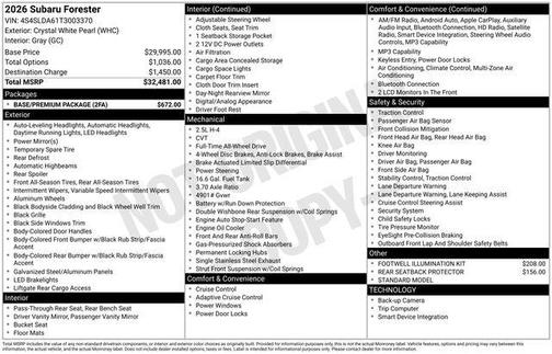 2026 Subaru Forester Base