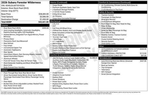 2026 Subaru Forester Wilderness