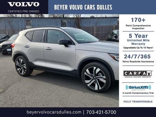 Silver 2023 Volvo XC40 B5 Plus Dark Theme