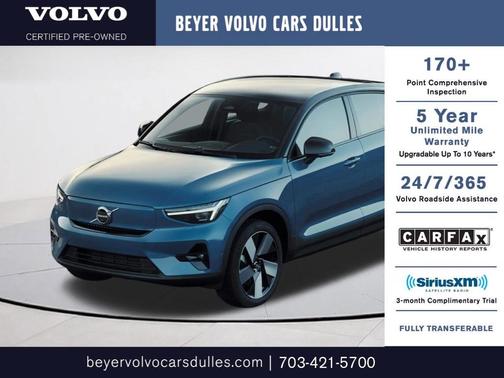 Onyx Black Metallic 2023 Volvo C40 Recharge Pure Electric Twin Ultimate