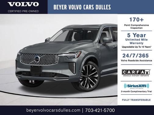 Platinum Gray Metallic 2025 Volvo XC90 Plug-In Hybrid T8 Plus 6-Seater