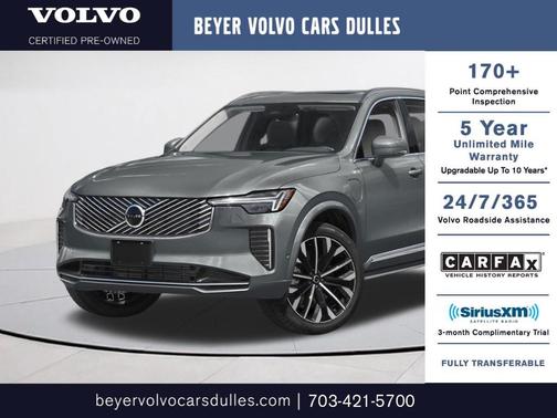 Crystal White Metallic 2025 Volvo XC90 Plug-In Hybrid T8 Plus 7-Seater