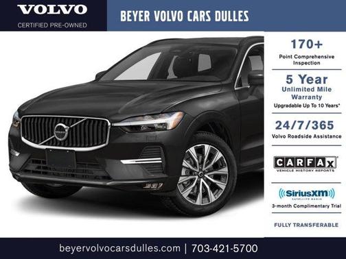 Crystal White Metallic 2024 Volvo XC60 B5 Plus Dark Theme