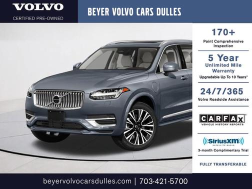 Crystal White Metallic 2024 Volvo XC90 Recharge Plug-In Hybrid T8 Ultimate Bright Theme 7-Seater