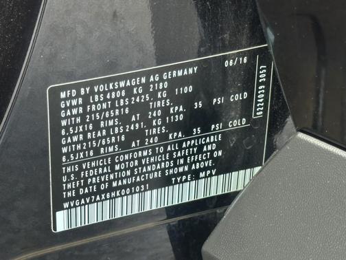 2017 Volkswagen Tiguan 2.0T S