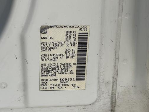 2021 Nissan NV Cargo NV1500 SV V6