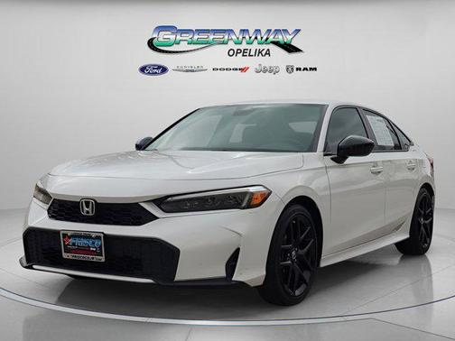 Platinum White Pearl 2025 Honda Civic Hybrid Sport