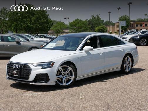 glacier white metallic 2026 Audi A8 55 TFSI quattro Tiptronic