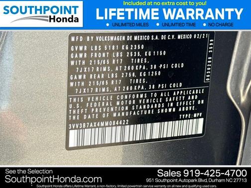 2021 Volkswagen Tiguan 2.0T SE