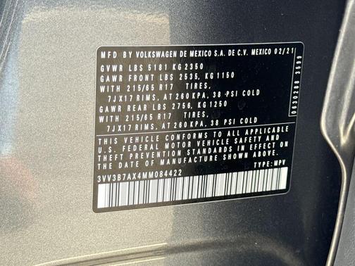 2021 Volkswagen Tiguan 2.0T SE