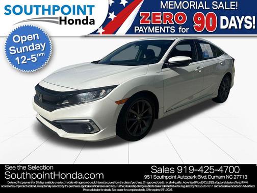 Platinum White Pearl 2020 Honda Civic EX