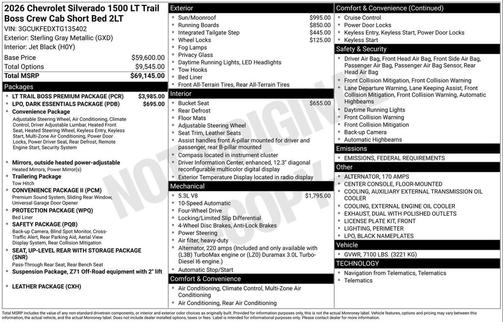 2026 Chevrolet Silverado 1500 LT Trail Boss