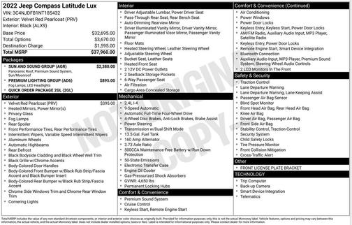 2022 Jeep Compass Latitude Lux