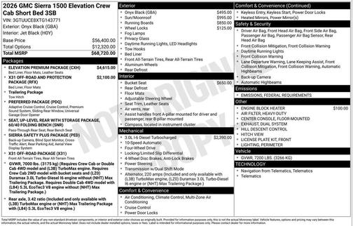 2026 GMC Sierra 1500 Elevation