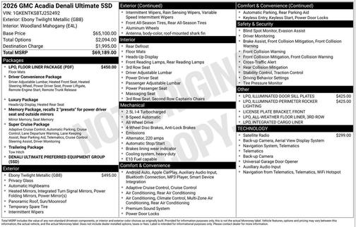 2026 GMC Acadia Denali