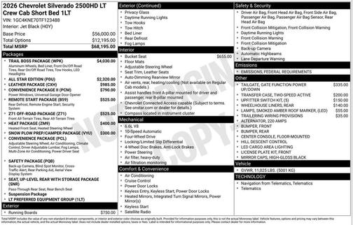 2026 Chevrolet Silverado 2500 LT