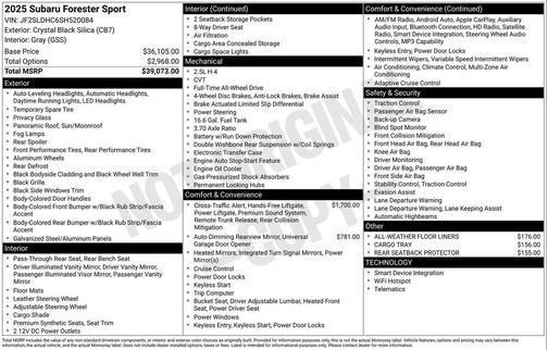 2025 Subaru Forester Sport