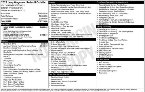 2023 Jeep Wagoneer Series II Carbide 4x4