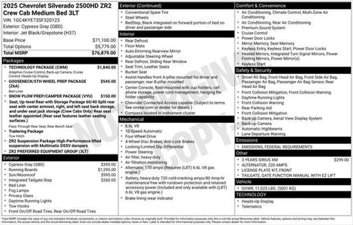 2025 Chevrolet Silverado 2500 4WD Crew Cab Standard Bed ZR2