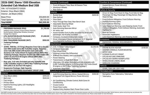 2026 GMC Sierra 1500 Elevation